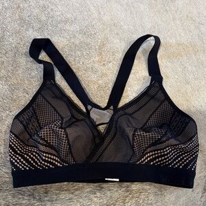 Elegant Black Mesh Sports Bra